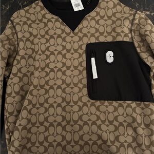 Coach Brown Patterned Crewneck Sweater